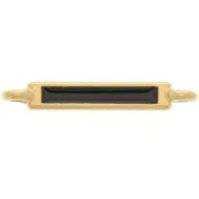 27x4mm Rectangular Spacer with Epoxy Resin - Fine Gold Plated - Black x1