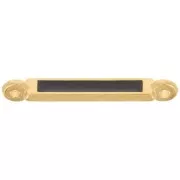 27x4mm Rectangular Spacer with Epoxy Resin - Fine Gold Plated - Black x1