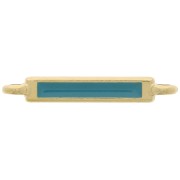 27x4mm Rectangular Spacer with Epoxy Resin - Fine Gold Plated - Turquoise x1|raw }}