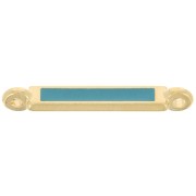 27x4mm Rectangular Spacer with Epoxy Resin - Fine Gold Plated - Turquoise x1