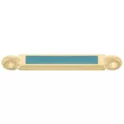 27x4mm Rectangular Spacer with Epoxy Resin - Fine Gold Plated - Turquoise x1