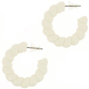30mm Twisted resin hoop earrings - Ivory x2|raw }}