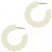 30mm Twisted resin hoop earrings - Ivory x2
