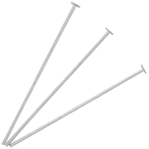 30x0.7mm 925 Sterling Silver Flat Head pins x10