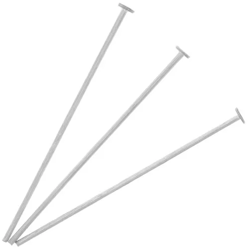 30x0.7mm 925 Sterling Silver Flat Head pins x10