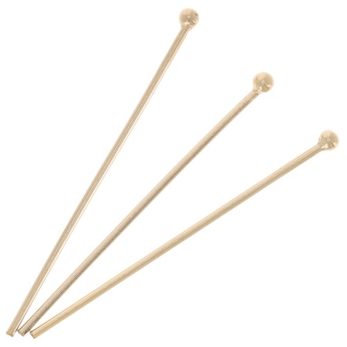 26x0.6mm Head pin with ball - Gold filled x10
