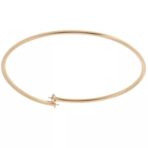 Flexible bead bracelet for semi-drilled holes - Gold filled x19cm
