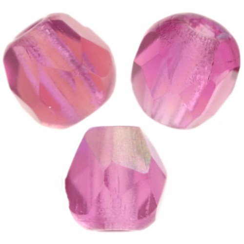 3mm Fire polished beads - Fuchsia AB x50