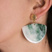 11mm Round worked earstuds - Fine gold plated x2