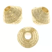 5.5x6mm Textured bicones - Fine Gold-plated x5