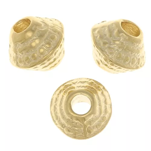 5.5x6mm Textured bicones - Fine Gold-plated x5