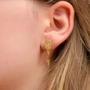 14x4mm Stainless steel 304 Flash charm - Gold Tone x1