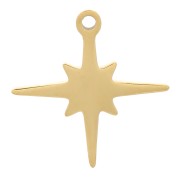 12mm 304 Stainless Steel North Star Charm - Gold Tone x1|raw }}