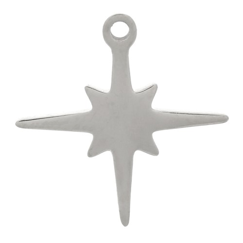 12mm 304 Stainless Steel North Star Charm x1