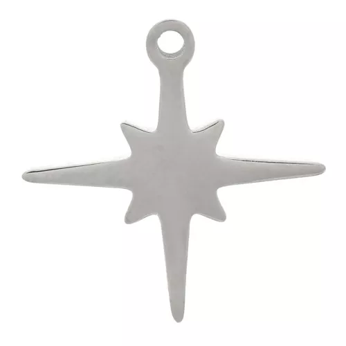 12mm 304 Stainless Steel North Star Charm x1