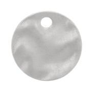 8mm Stainless steel 304 Round hammered charm x1|raw }}