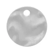 8mm Stainless steel 304 Round hammered charm x1