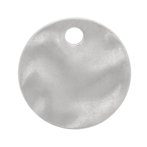 8mm Stainless steel 304 Round hammered charm x1