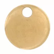 6 mm Round Sequins, Engravable Medals - 303L Stainless Steel, Gold-Plated (Set of 4)