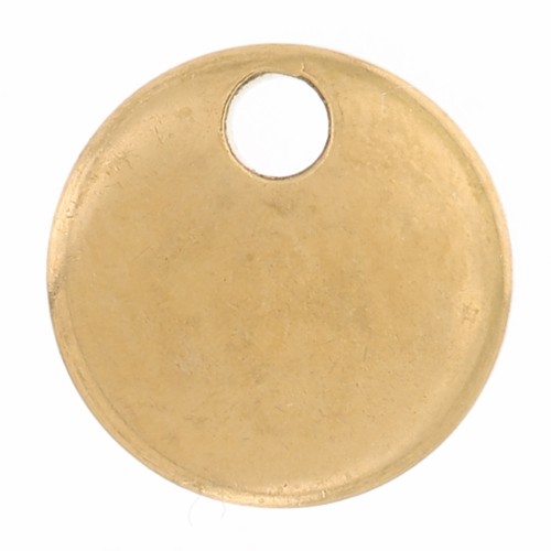 6 mm Round Sequins, Engravable Medals - 303L Stainless Steel, Gold-Plated (Set of 4)