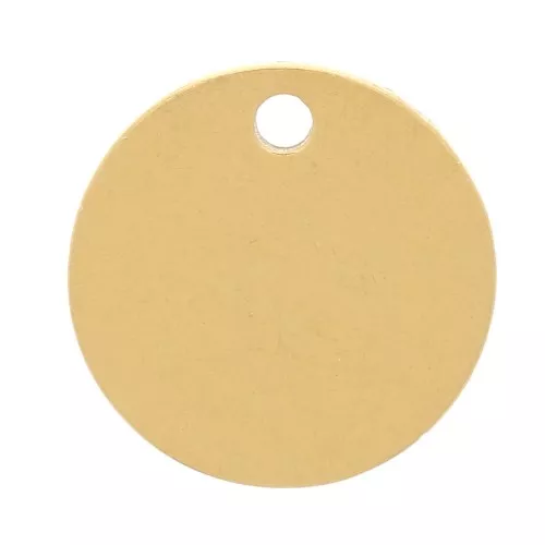 8mm 303L Stainless Steel Round Engraving Sequin - Gold Tone x4