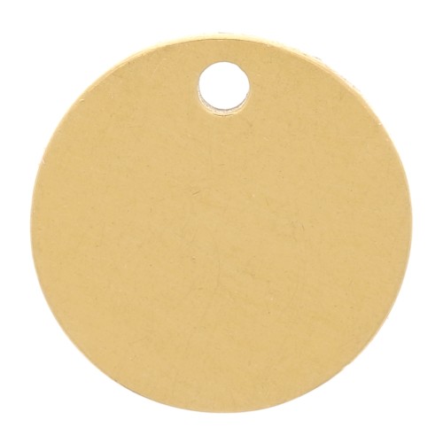 10mm 304L Stainless Steel Round Engraving Sequin - Gold Tone x4
