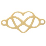 7.5x15mm Stainless steel 304 Infinite heart spacer - Gold Tone x1|raw }}