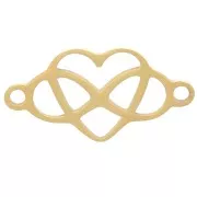 7.5x15mm Stainless steel 304 Infinite heart spacer - Gold Tone x1