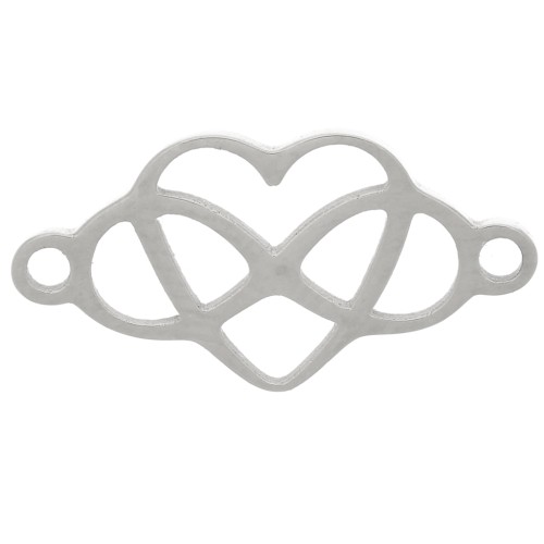 7.5x15mm Stainless steel 304 Infinite heart spacer x1
