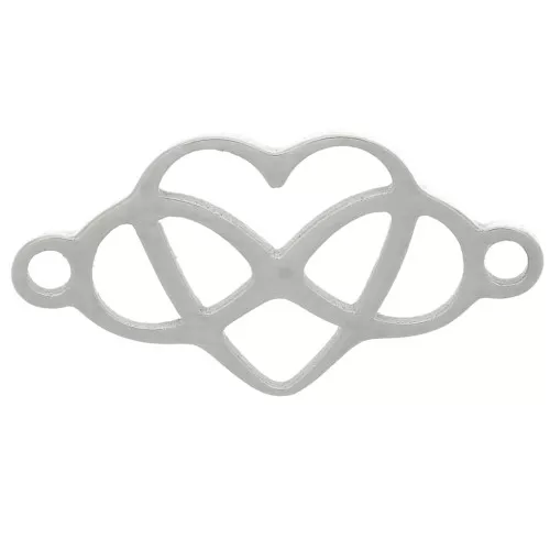 7.5x15mm Stainless steel 304 Infinite heart spacer x1