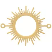 17mm 304 Stainless Steel Sunburst Spacer - gold tone x1