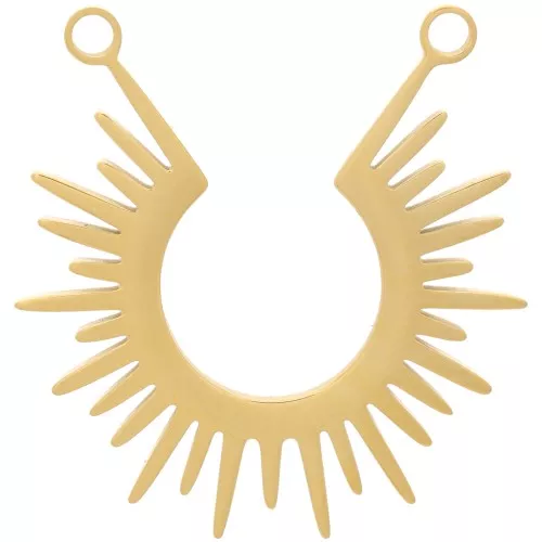 25mm 304 stainless steel sun Spacer for necklace - Gold Tone x1
