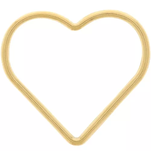 23x25mm Stainless steel 304 heart spacer - Gold Tone x1