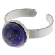 Stainless steel 304 Adjustable thin ring for 10mm flat back cabochon x1