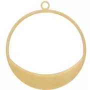 30mm Stainless steel 304 Round hollow pendant brushed effect - Gold Tone x1
