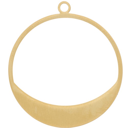 30mm Stainless steel 304 Round hollow pendant brushed effect - Gold Tone x1