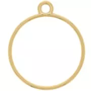 30mm Stainless steel 304 Round hollow pendant - Gold Tone x1