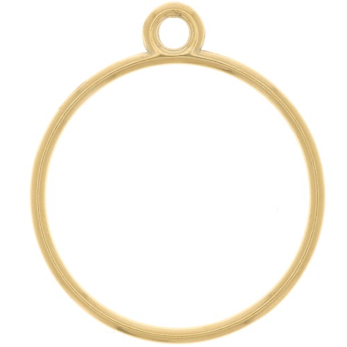 30mm Stainless steel 304 Round hollow pendant - Gold Tone x1