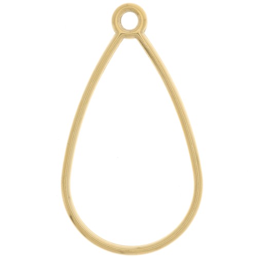 45x25mm Stainless steel 304L Hollow drop pendant - Gold Tone x1