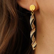 8mm 304 Stainless Steel Disc EarStuds with hole - Gold Tone x2