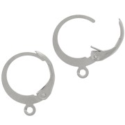 12mm Stainless steel 304 Round leverback earring - open ring x2
