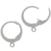 12mm Stainless steel 304 Round leverback earring - open ring x2