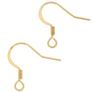 16.5mm Stainless steel 304 Earwires with open ring - Gold Tone x2