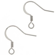 16.5mm Stainless steel 304 Earwires with open ring x2
