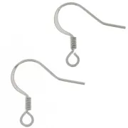 16.5mm Stainless steel 304 Earwires with open ring x2