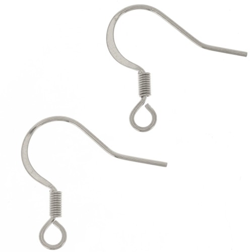 16.5mm Stainless steel 304 Earwires with open ring x2