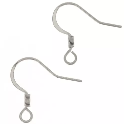 16.5mm Stainless steel 304 Earwires with open ring x2