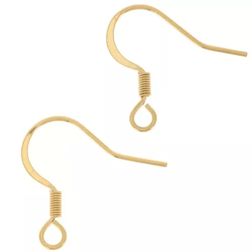 16.5mm Stainless steel 304 Earwires with open ring - Gold Tone x50