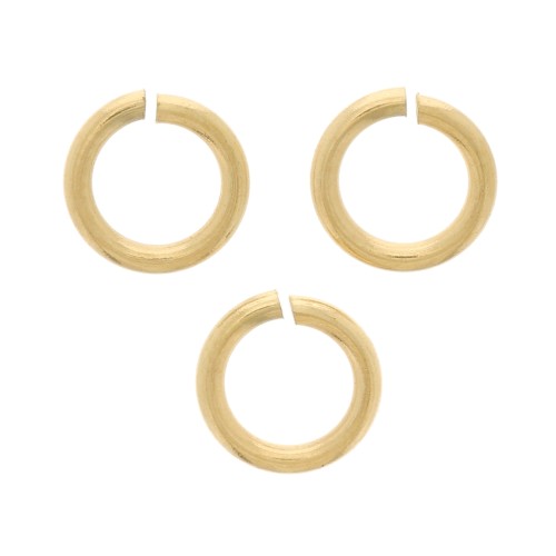 4x0.7mm 316L Stainless Steel Open jumpRings - Gold Tone x10