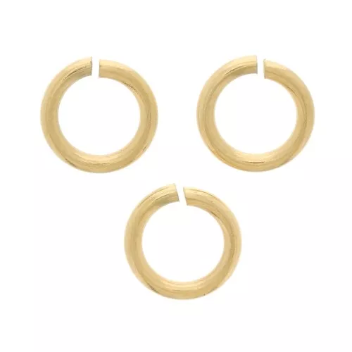 4x0.7mm 316L Stainless Steel Open jumpRings - Gold Tone x10